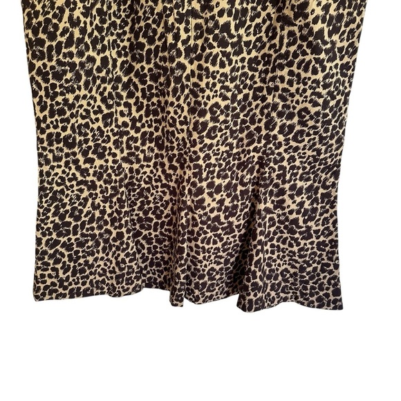 Anthropologie size XL The Cecily Leopard Print Fit & Flare Midi Dress Sweetheart - Picture 5 of 9